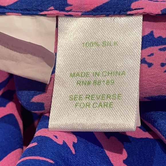 Lilly Pulitzer Silk Dress Blue and Pink Zebra In Grass Betty Racer Back XS - Picture 7 of 16